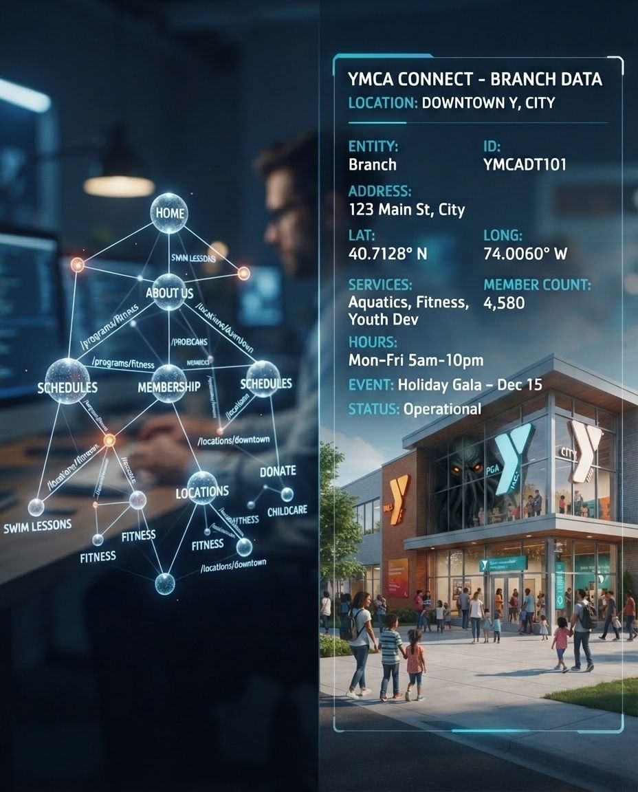 Structured data or code representing a machine-readable layer over web content